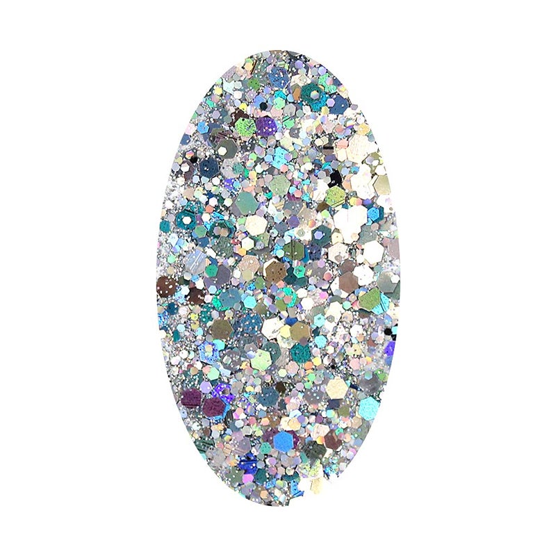 Estanoite 100g Holographic Glitter  Cosmetic Mixed Hexagon Chunky & Fine Craft Glitter Resin Sequins for Epoxy  Resin Art  Body  Hair  Face  Nail  Slime  Tumblers (Silver) - Image 2